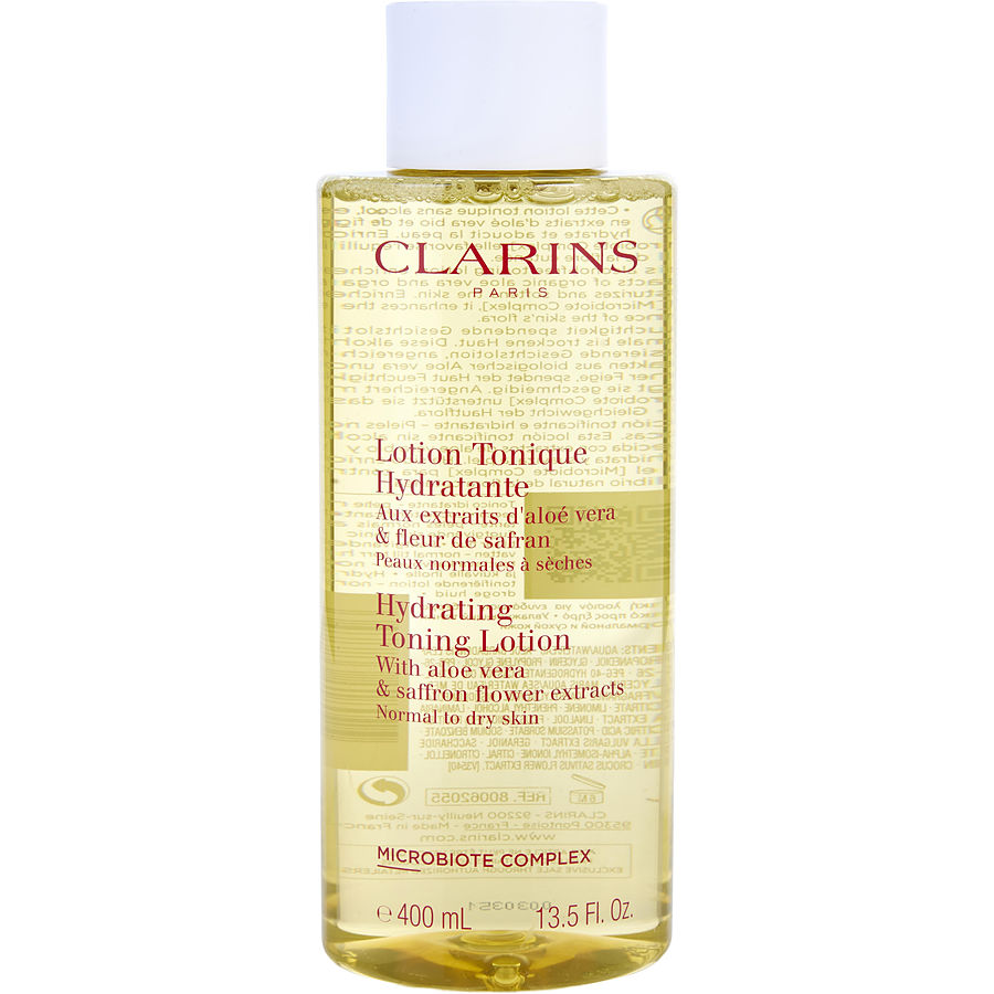 Clarins hydrating toning lotion with aloe vera & saffron flower extracts normal to dry skin 400ml/13.5oz