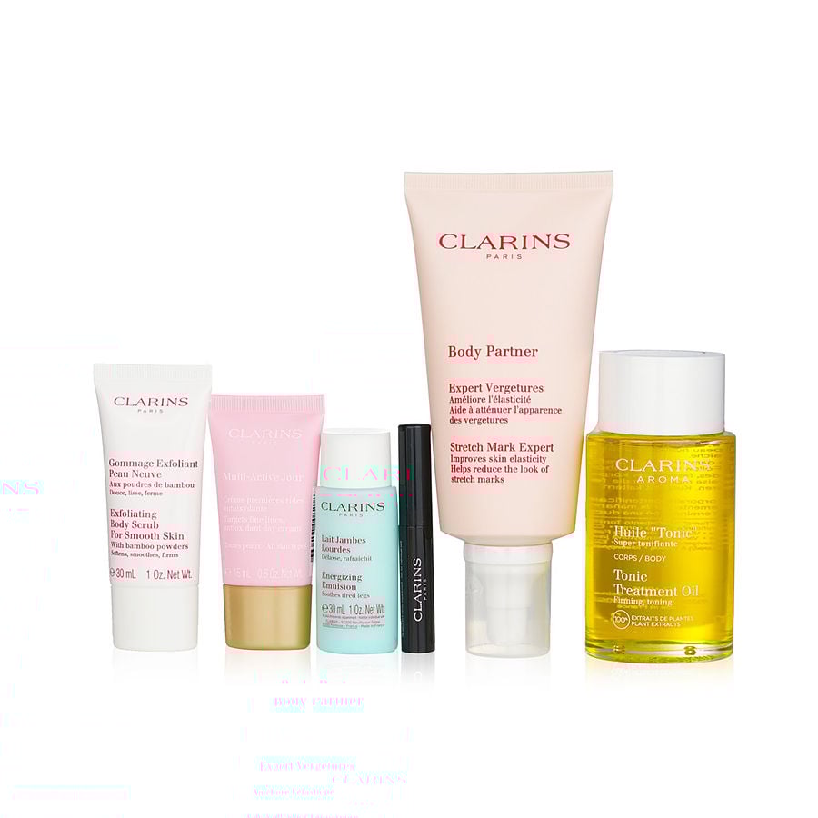 Clarins beautiful beginnings set 6pcs+1suitcase