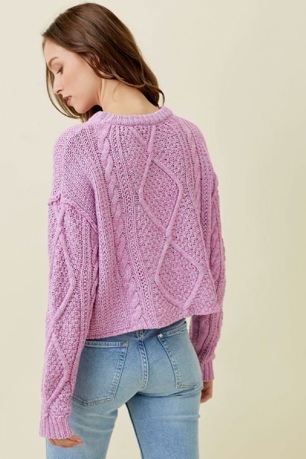 Raw Edge Cable Sweater