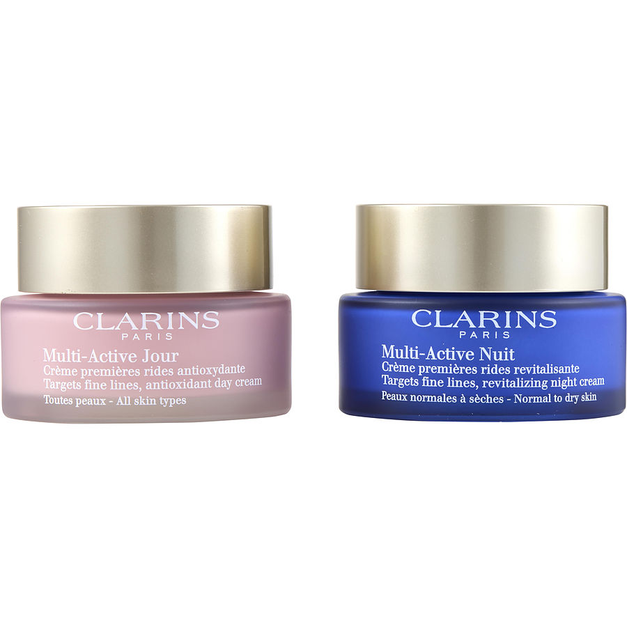 Clarins multiactive partners set: multiactive day cream 50ml/1.6oz + night cream 50ml/1.7oz  2pcs