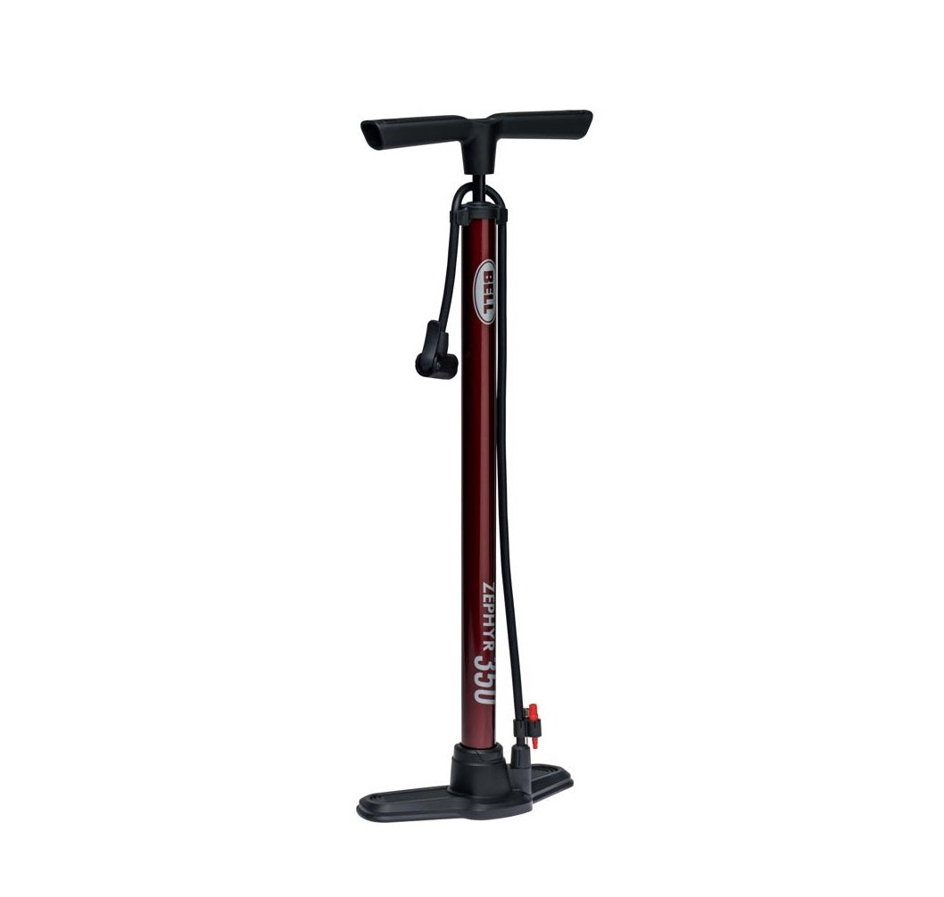 Bell Sports 7152766 Zephyr 350 Bicycle Floor Pump, Maroon